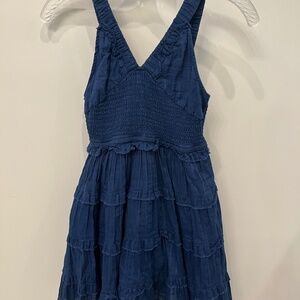 Zara Girls Navy Smocked Dress Sz 10